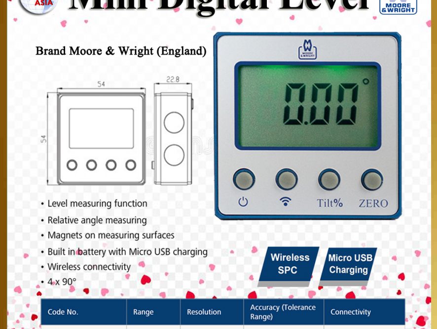 เครื่องวัดองศาดิจิตอลขนาดมินิ Moore&Wright Mini Digital Level MW570-01W