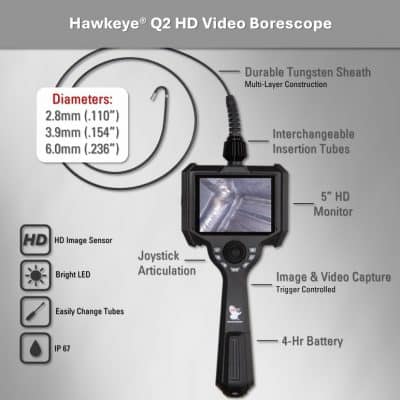 Hawkeye® Q2 HD Video Borescopes