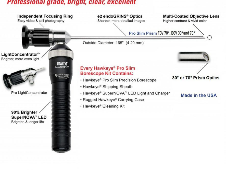 Hawkeye® Pro Slim Prism Rigid Borescope 4.2mm